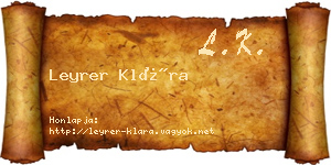 Leyrer Klára névjegykártya